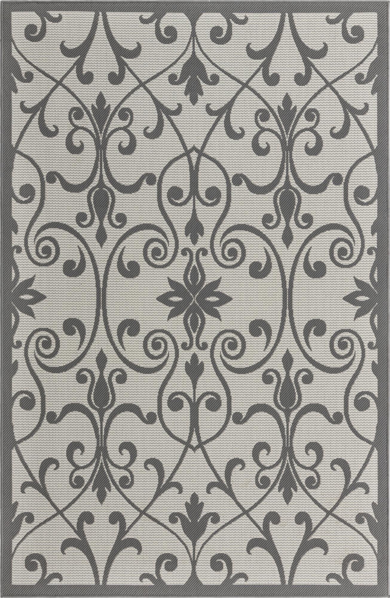 5' 3 x 8'  Washable Botanical Indoor / Outdoor Rug