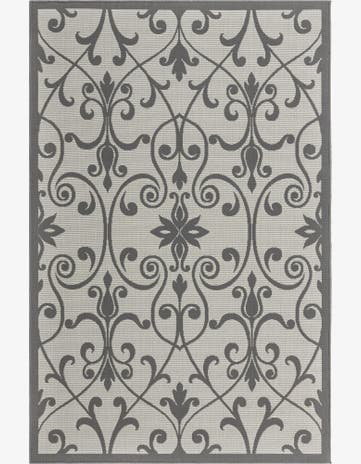 5' 3 x 8' Easy-Clean Botanical Indoor / Outdoor Rug