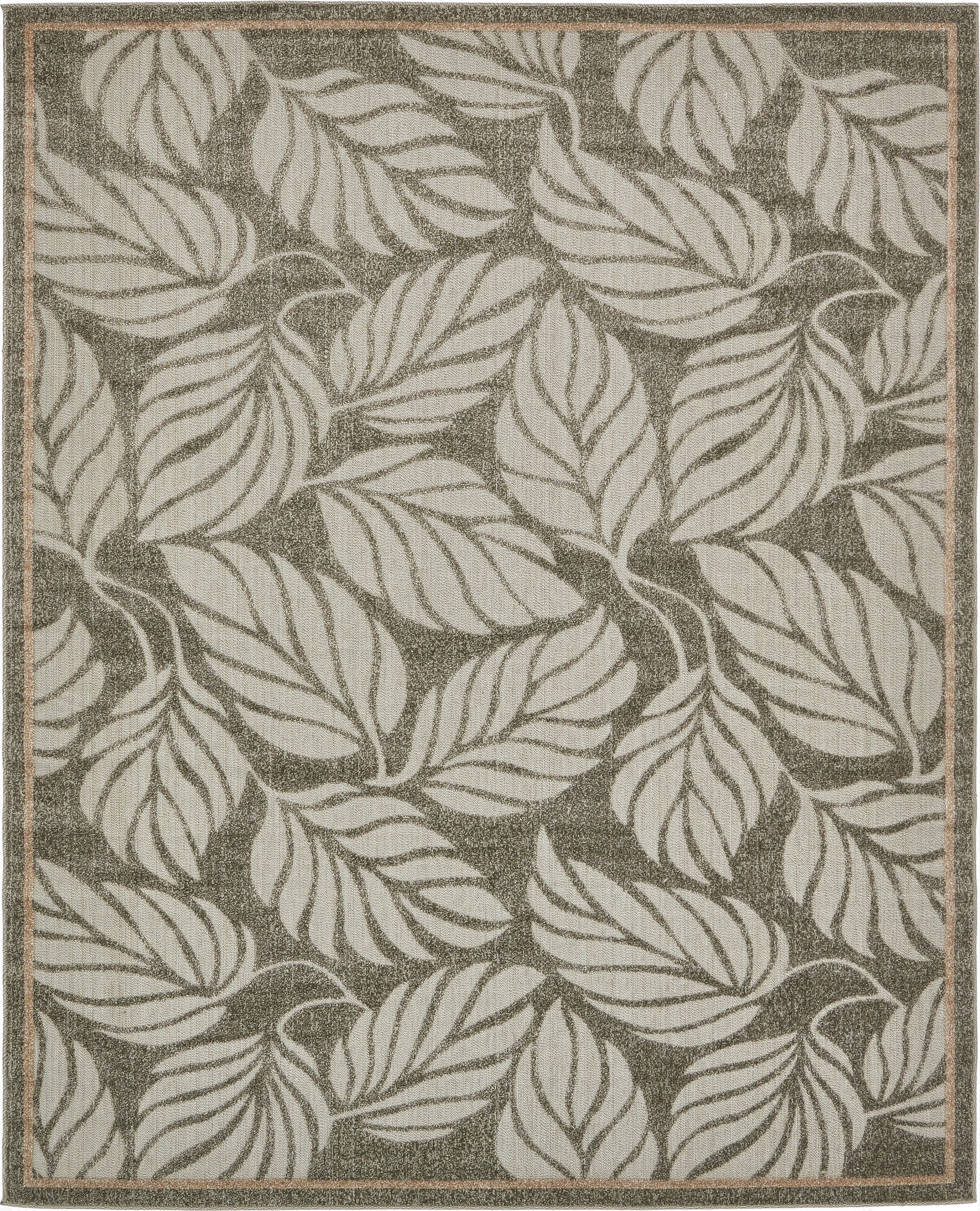 8' x 10'  Washable Botanical Indoor / Outdoor Rug