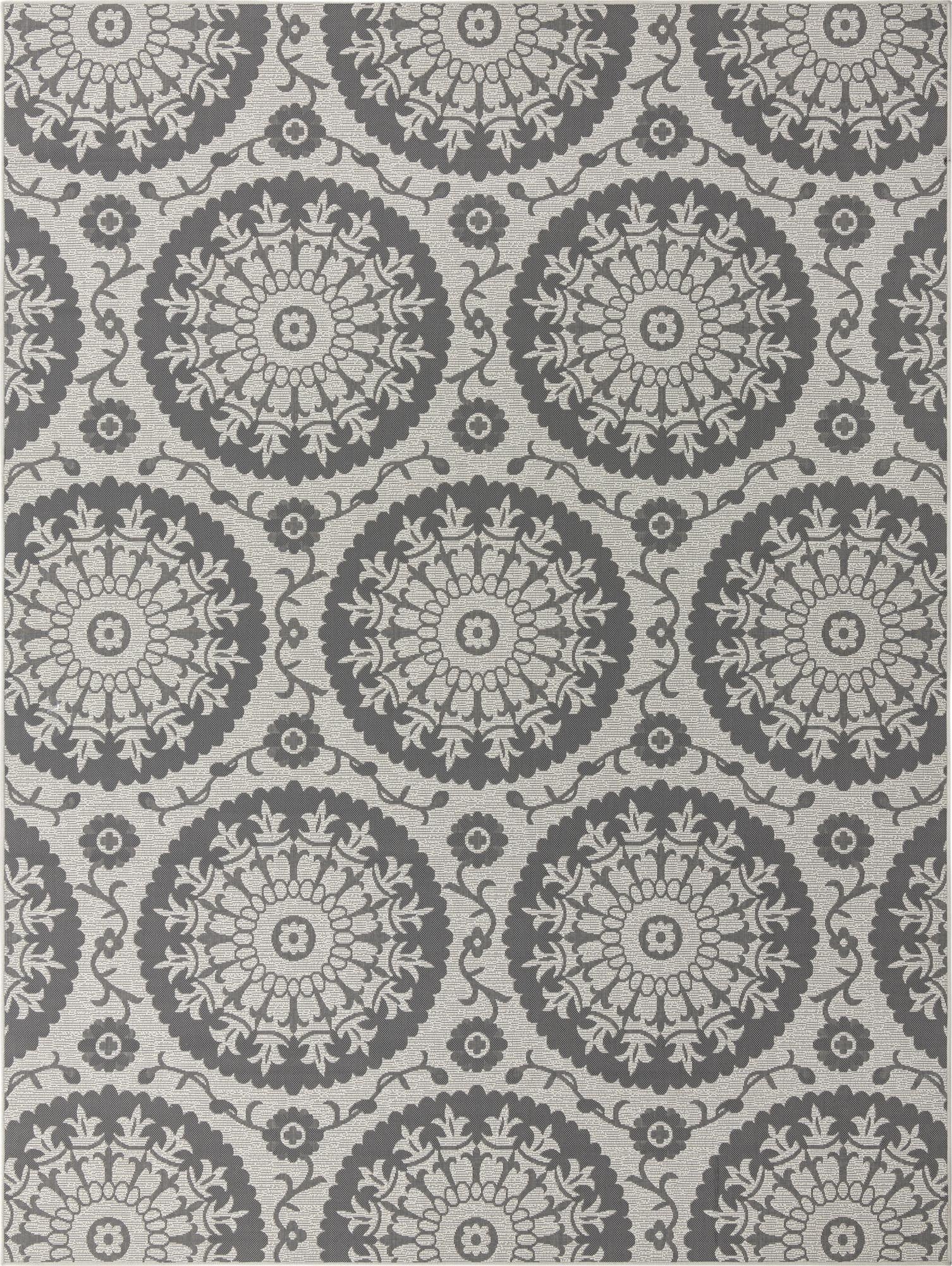 9' x 12'  Washable Botanical Indoor / Outdoor Rug