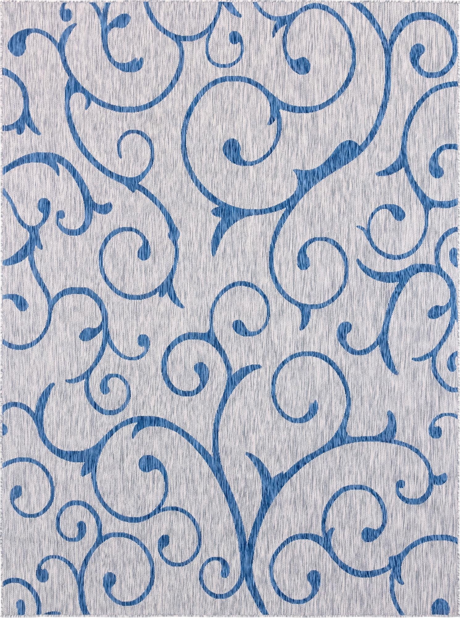 Primary image 9' x 12'  Washable Botanical Indoor / Outdoor Rug