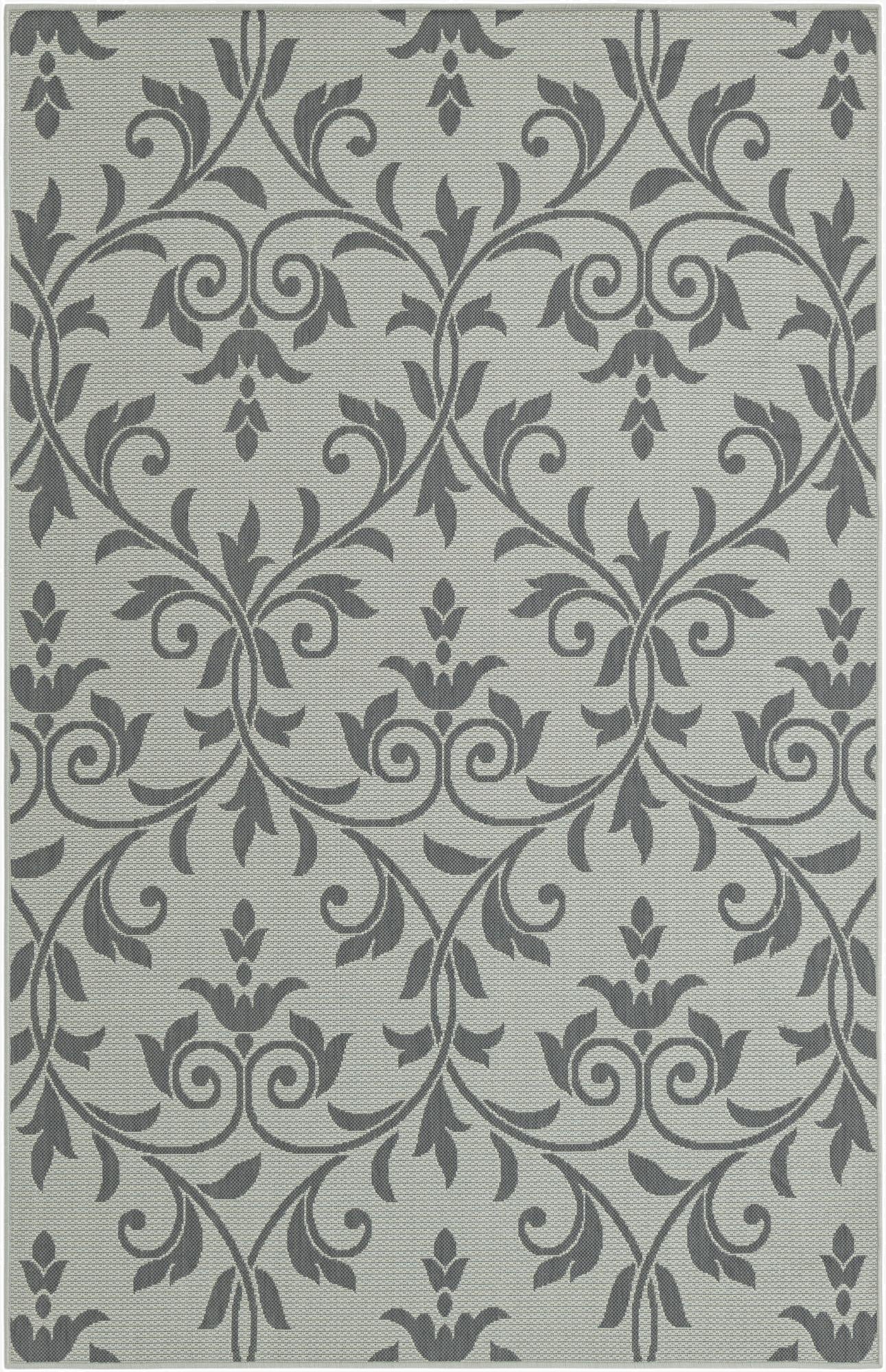 5' 3 x 8'  Washable Botanical Indoor / Outdoor Rug