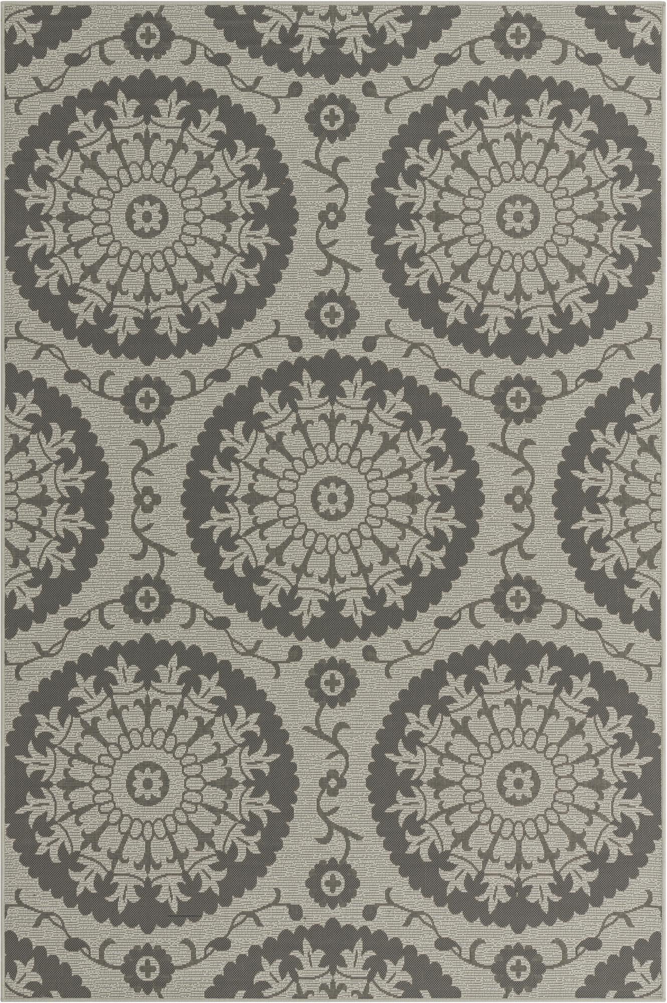 6' x 9'  Washable Botanical Indoor / Outdoor Rug