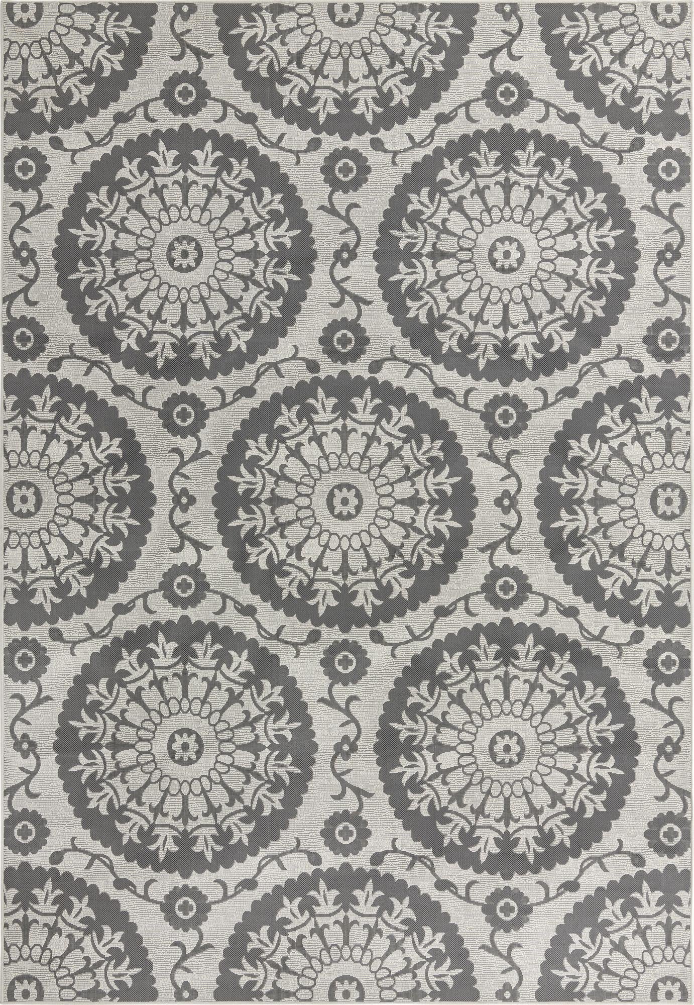 8' x 11' 4  Washable Botanical Indoor / Outdoor Rug