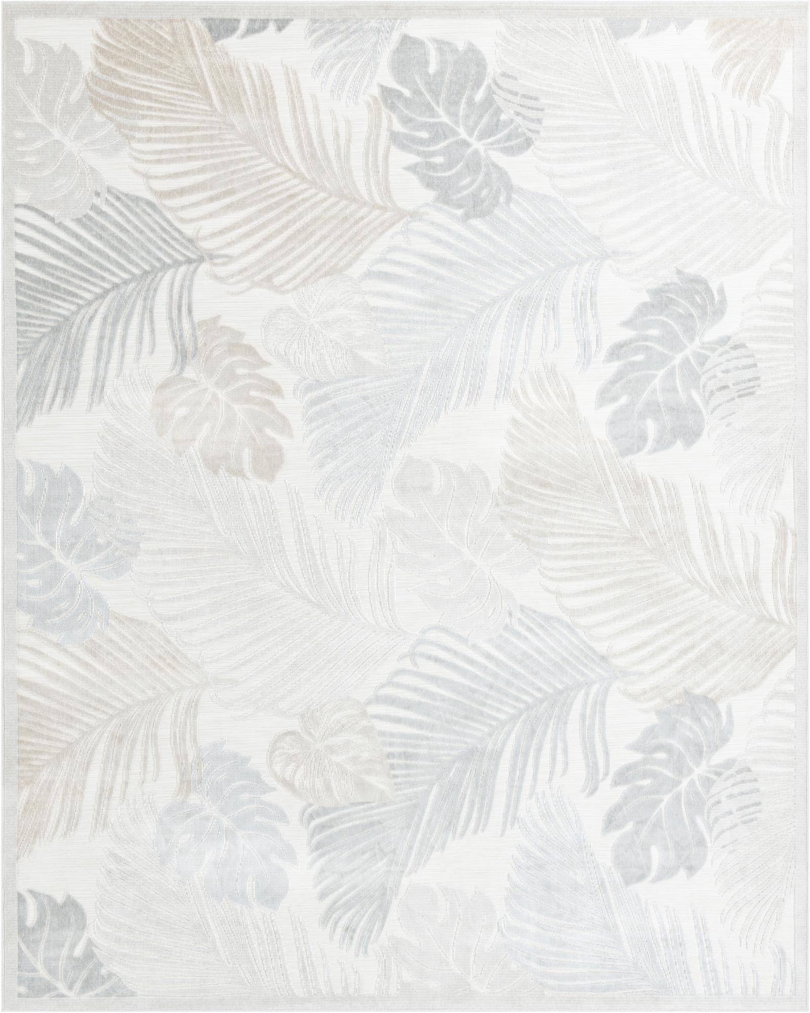 9' 9 x 12'  Washable Botanical Indoor / Outdoor Rug