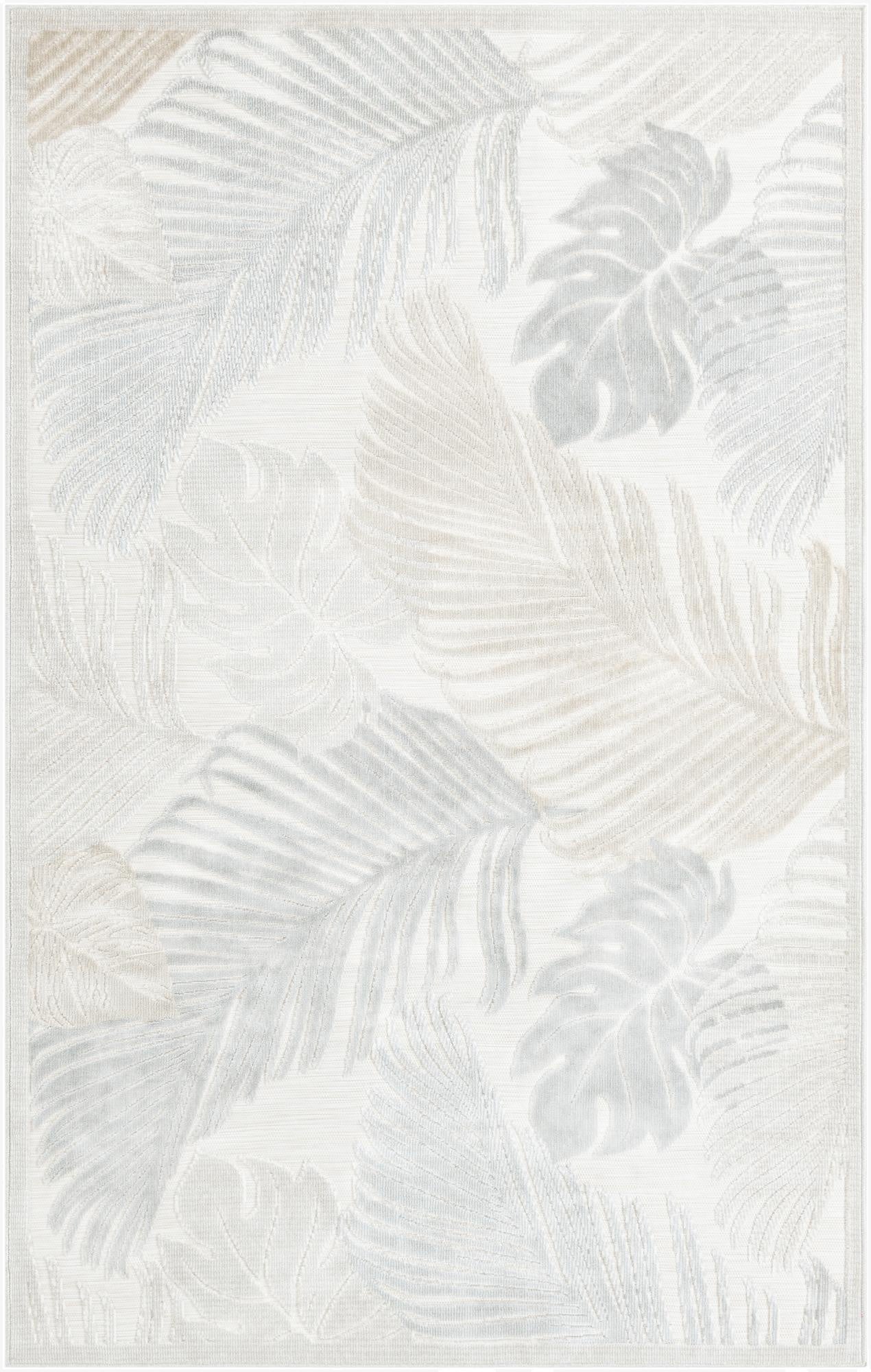 5' 2 x 8'  Washable Botanical Indoor / Outdoor Rug