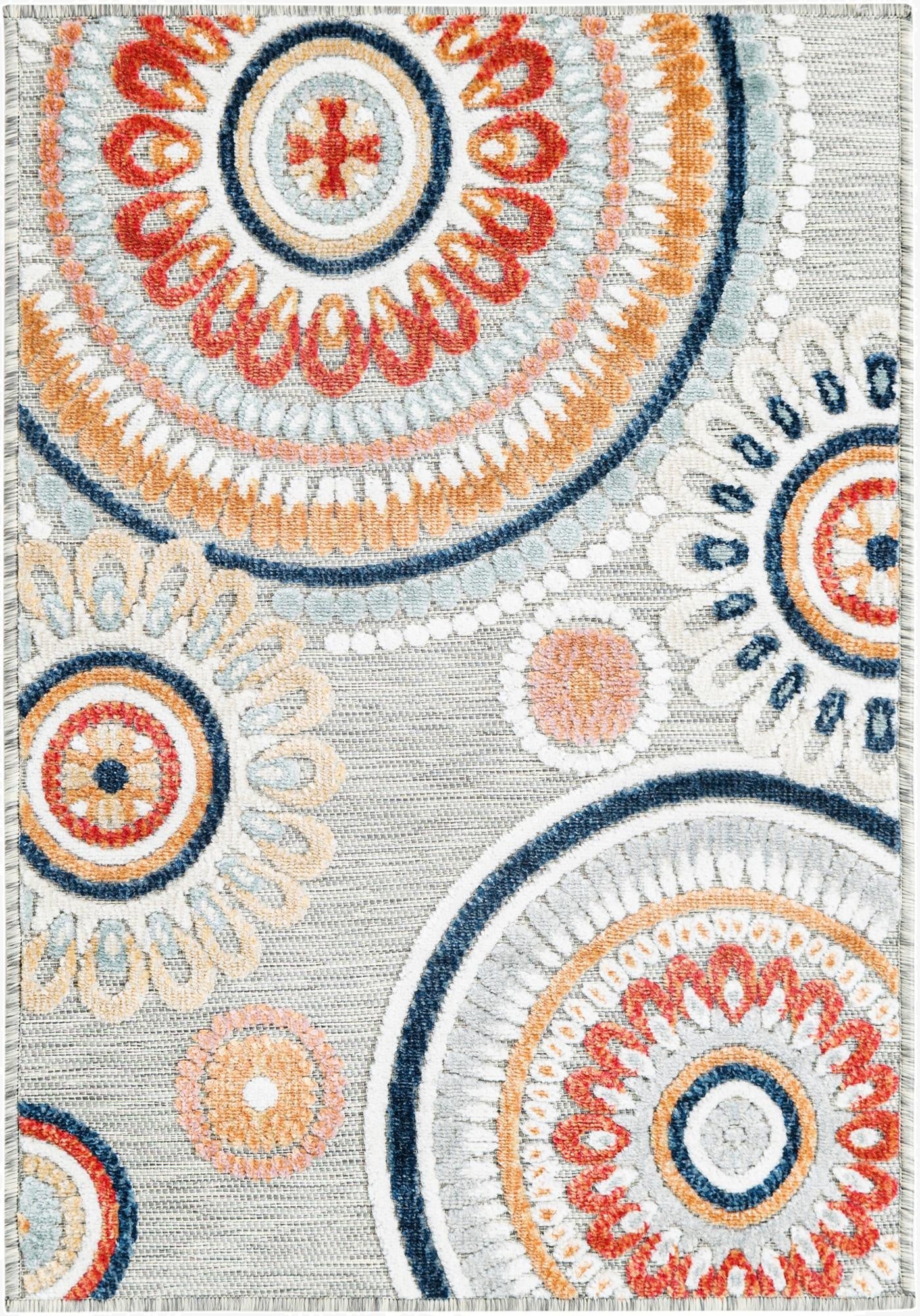 Primary image 2' 2 x 3'  Washable Botanical Indoor / Outdoor Rug
