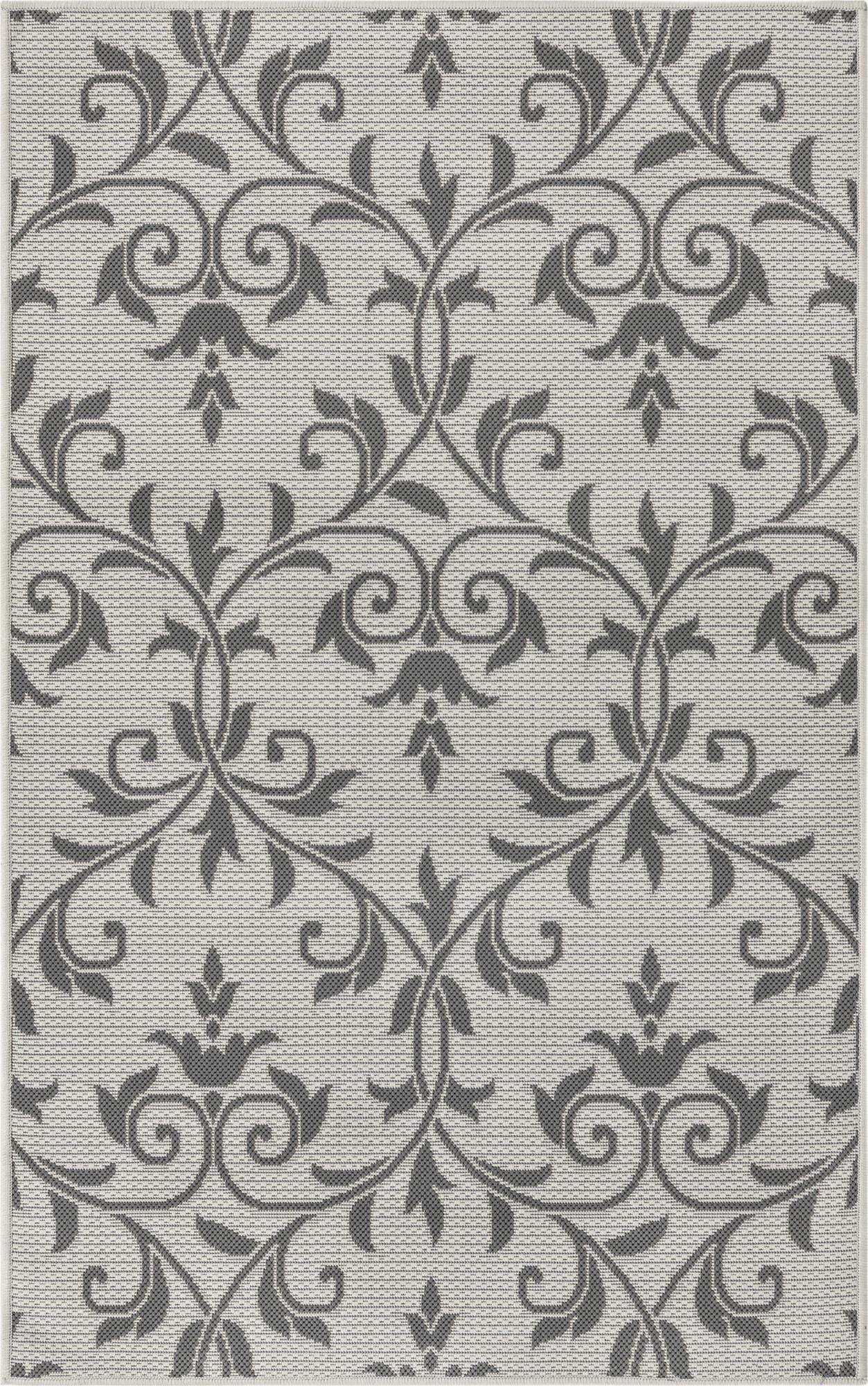 3' 3 x 5'  Washable Botanical Indoor / Outdoor Rug