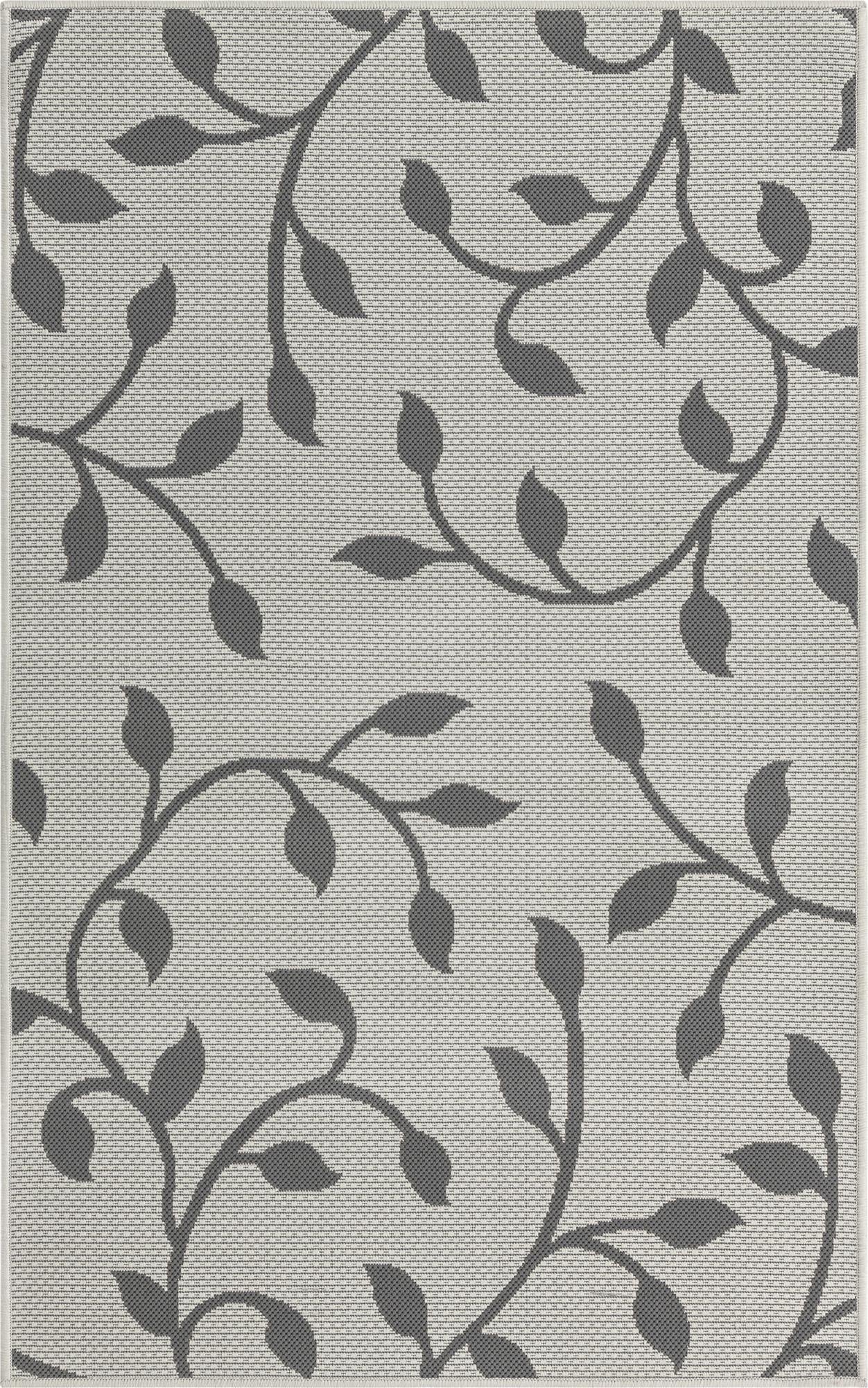 Primary image 3' 3 x 5'  Washable Botanical Indoor / Outdoor Rug