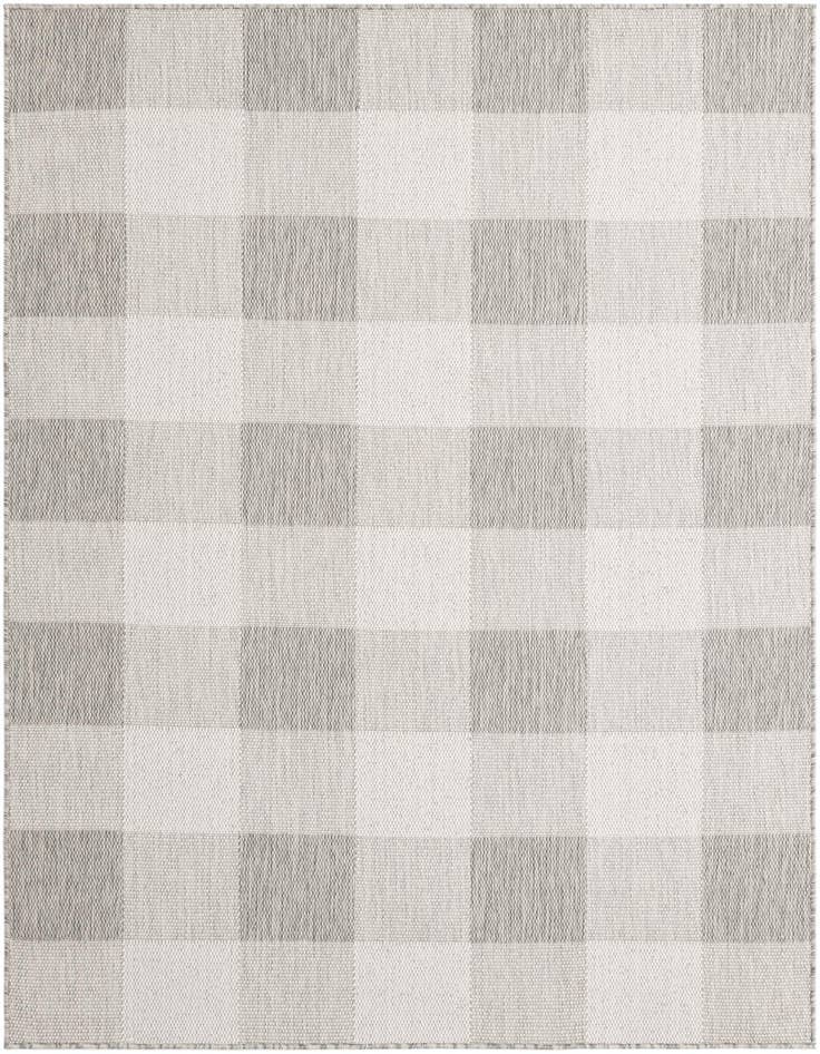 Detail image of 5' 3 x 7' Easy-Clean Checkered Indoor / Outdoor Rug