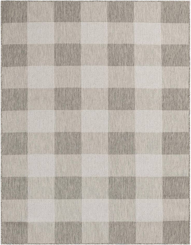 Detail image of 5' 3 x 8' Easy-Clean Checkered Indoor / Outdoor Rug