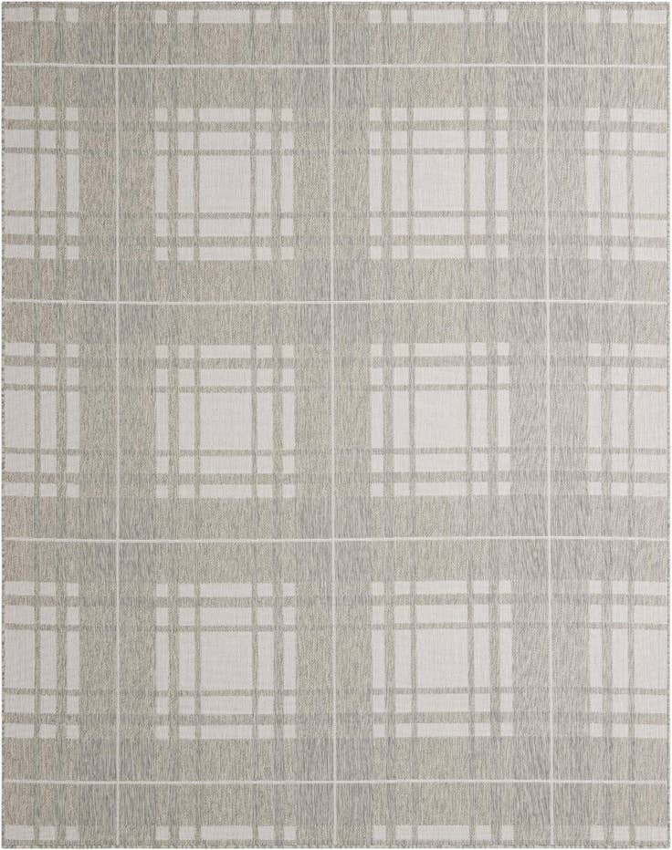 Detail image of 7' 10 x 10' Easy-Clean Checkered Indoor / Outdoor Rug
