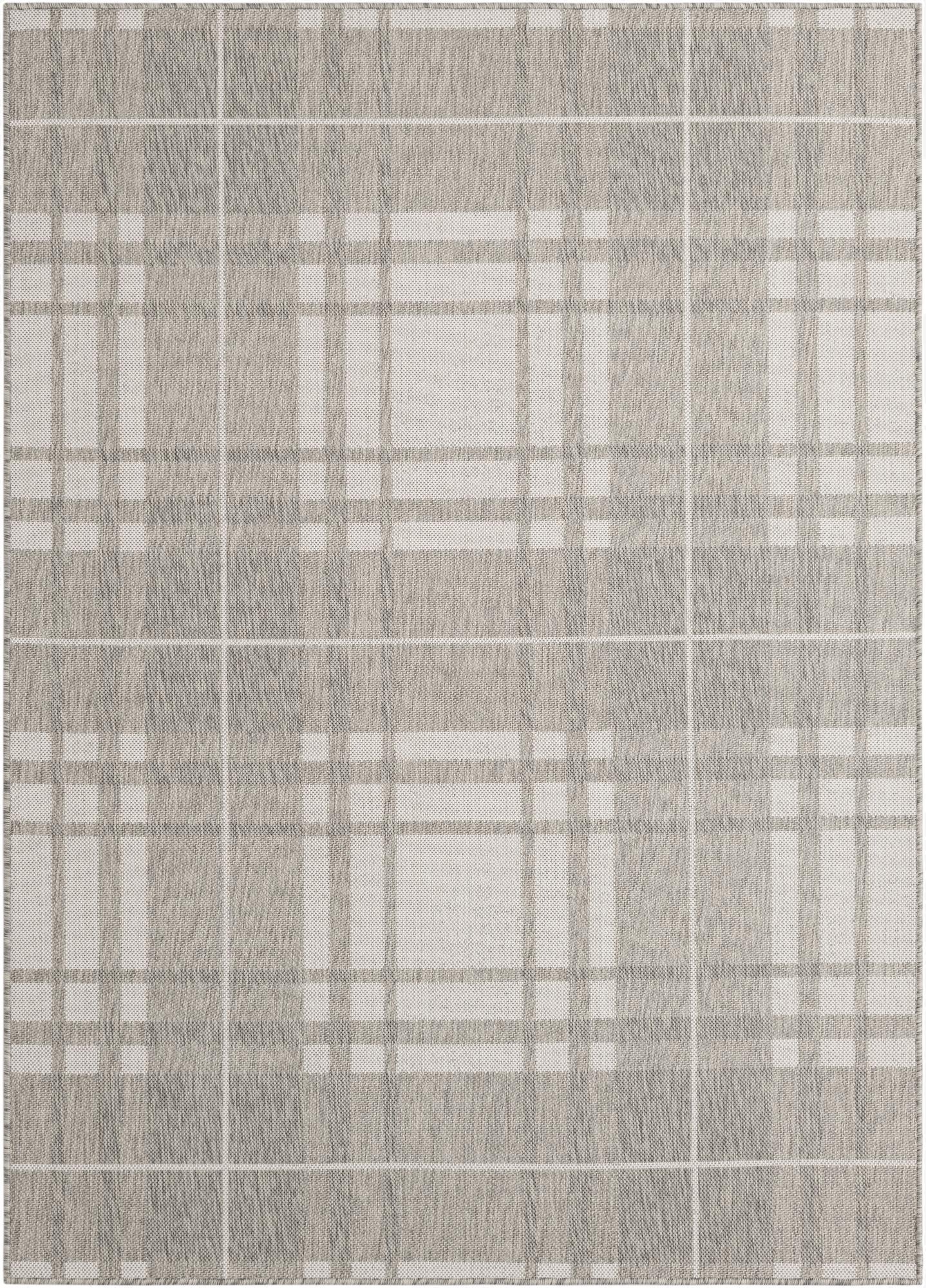 5' 3 x 7'  Washable Checkered Indoor / Outdoor Rug