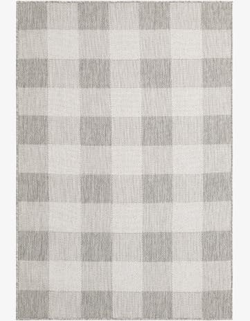 4' x 6' Easy-Clean Checkered Indoor / Outdoor Rug