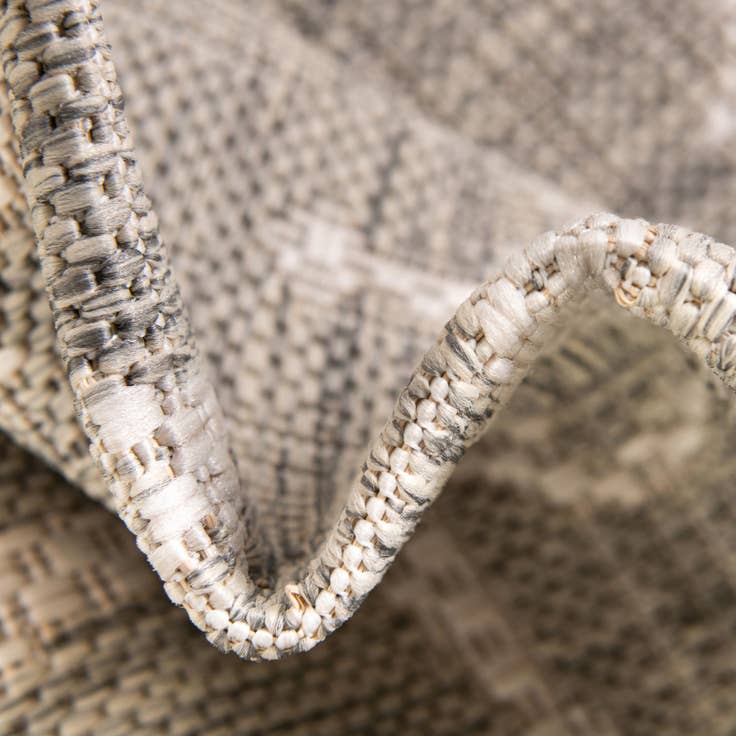 Detail image of Custom Gray Easy-Clean Coastal Indoor / Outdoor Rug