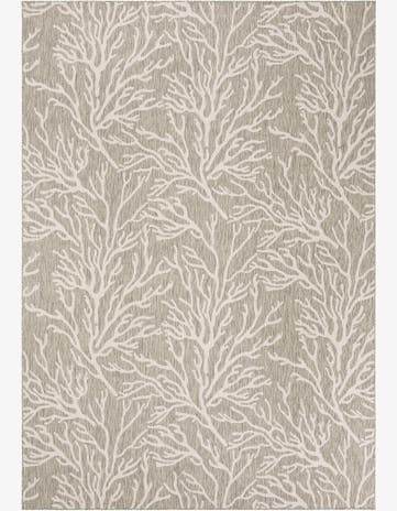 Gray Easy-Clean Coastal Indoor / Outdoor Rug