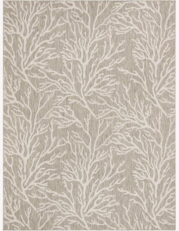 Gray Easy-Clean Coastal Indoor / Outdoor Rug