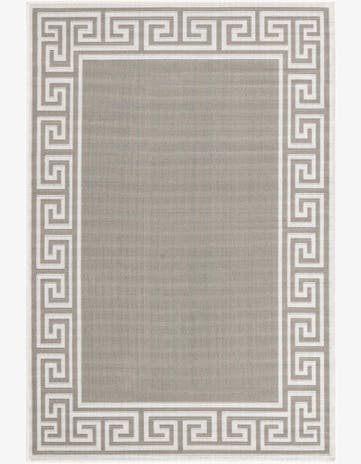 Gray Easy-Clean Coastal Indoor / Outdoor Rug