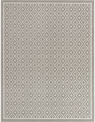 Gray Easy-Clean Lattice Indoor / Outdoor Rug