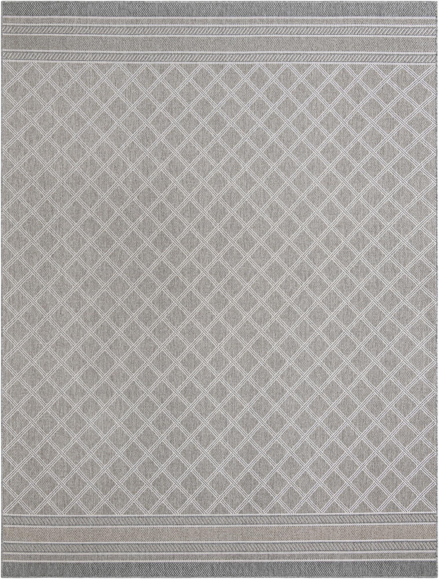 Primary image  9' x 12'  Washable Lattice Indoor / Outdoor Rug