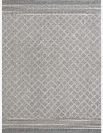 Gray Easy-Clean Lattice Indoor / Outdoor Rug