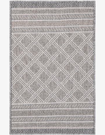Gray Easy-Clean Lattice Indoor / Outdoor Rug