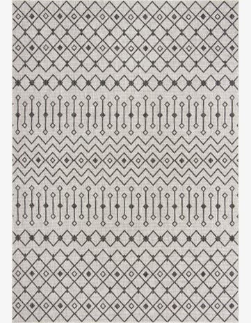Gray Easy-Clean Lattice Indoor / Outdoor Rug