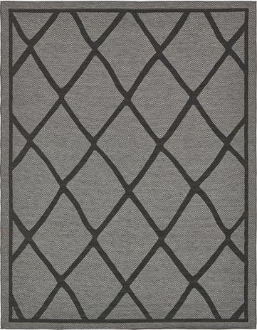 Gray Easy-Clean Lattice Indoor / Outdoor Rug