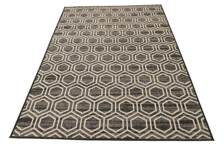 Detail image of 5' 3 x 7' 8 Easy-Clean Modern Indoor / Outdoor Rug