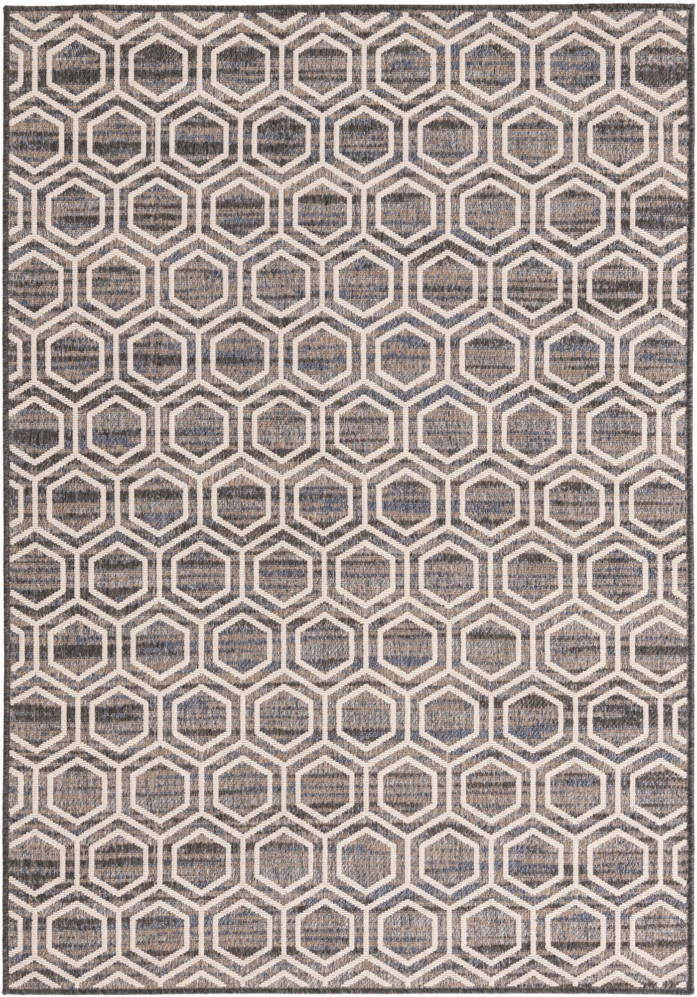 5' 3 x 7' 8 Easy-Clean Modern Indoor / Outdoor Rug