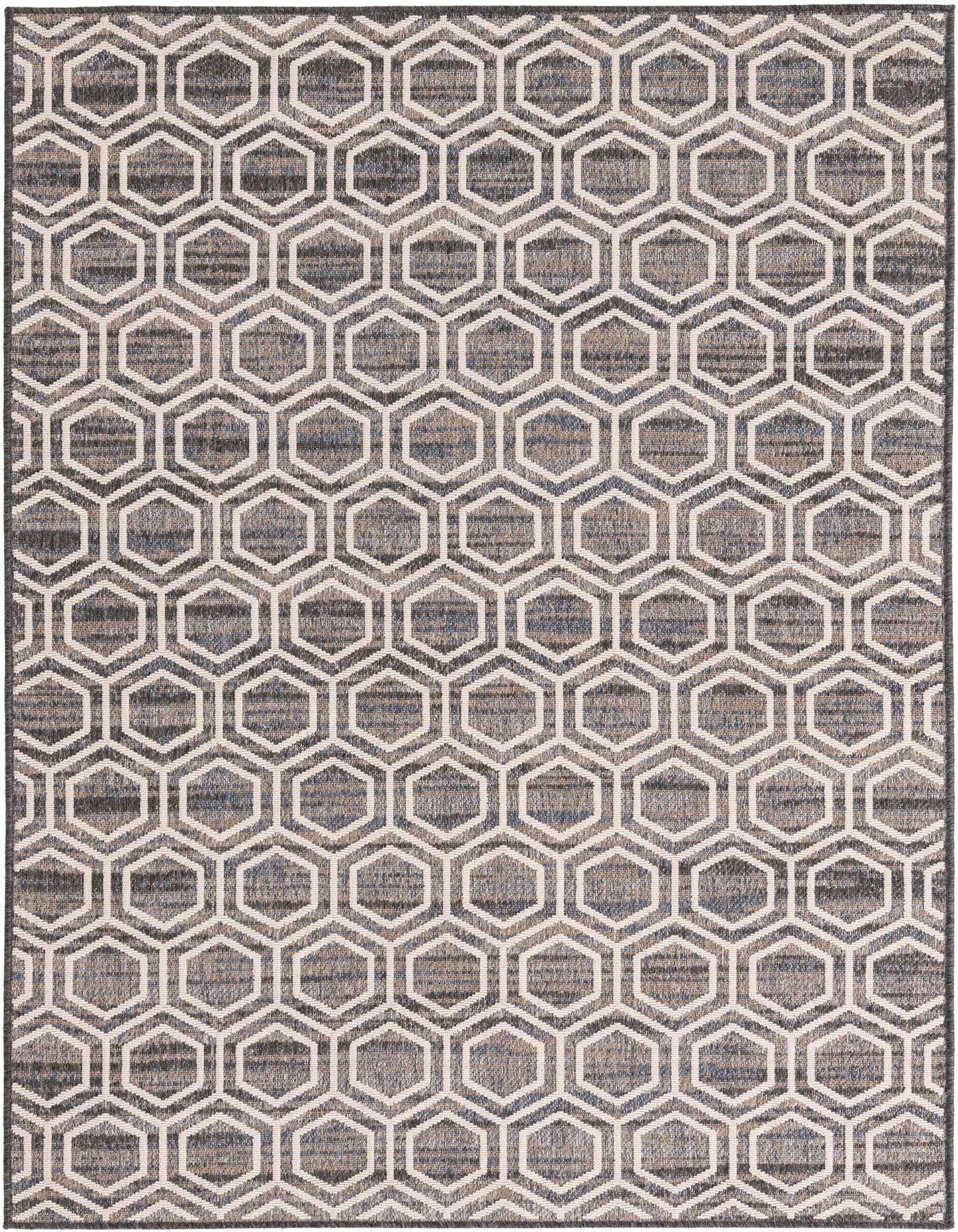 5' 3 x 7' 8 Easy-Clean Modern Indoor / Outdoor Rug