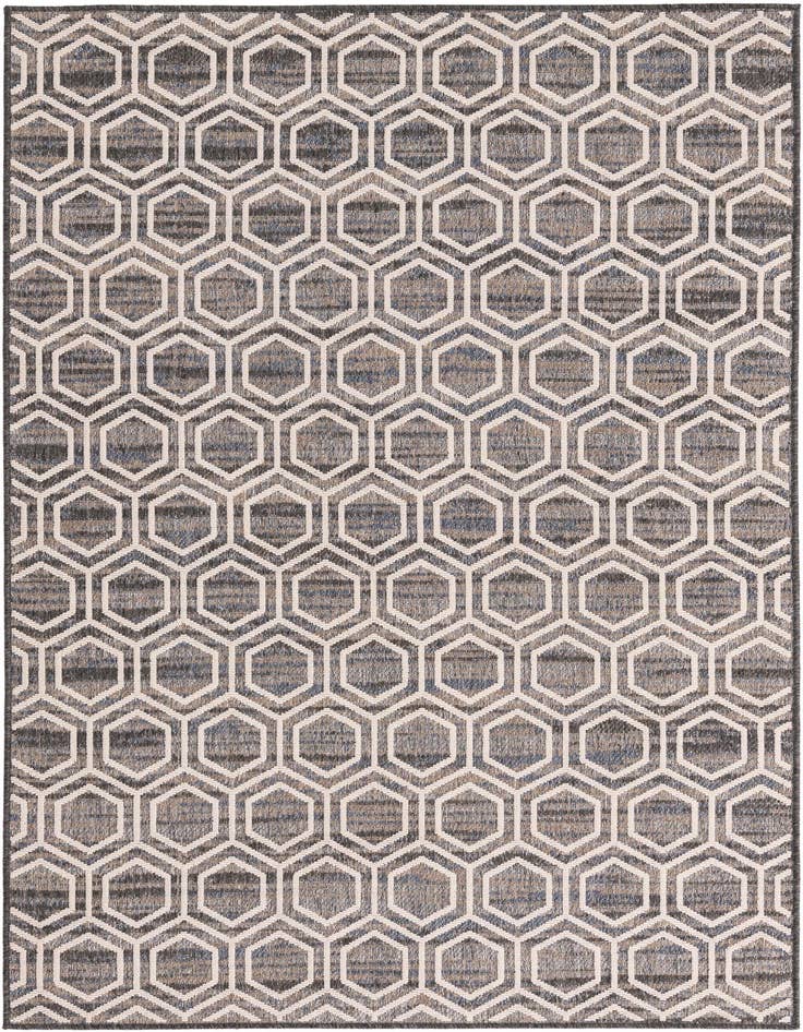 Detail image of 5' 3 x 7' 8 Easy-Clean Modern Indoor / Outdoor Rug