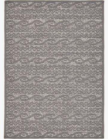 Gray Easy-Clean Modern Indoor / Outdoor Rug