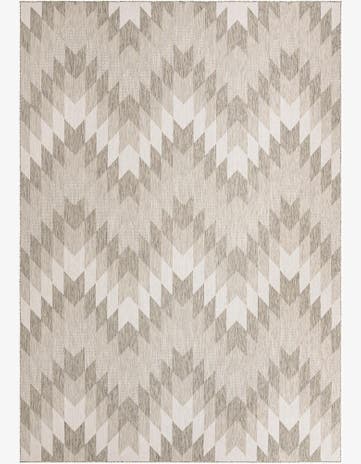 Gray Easy-Clean Modern Indoor / Outdoor Rug