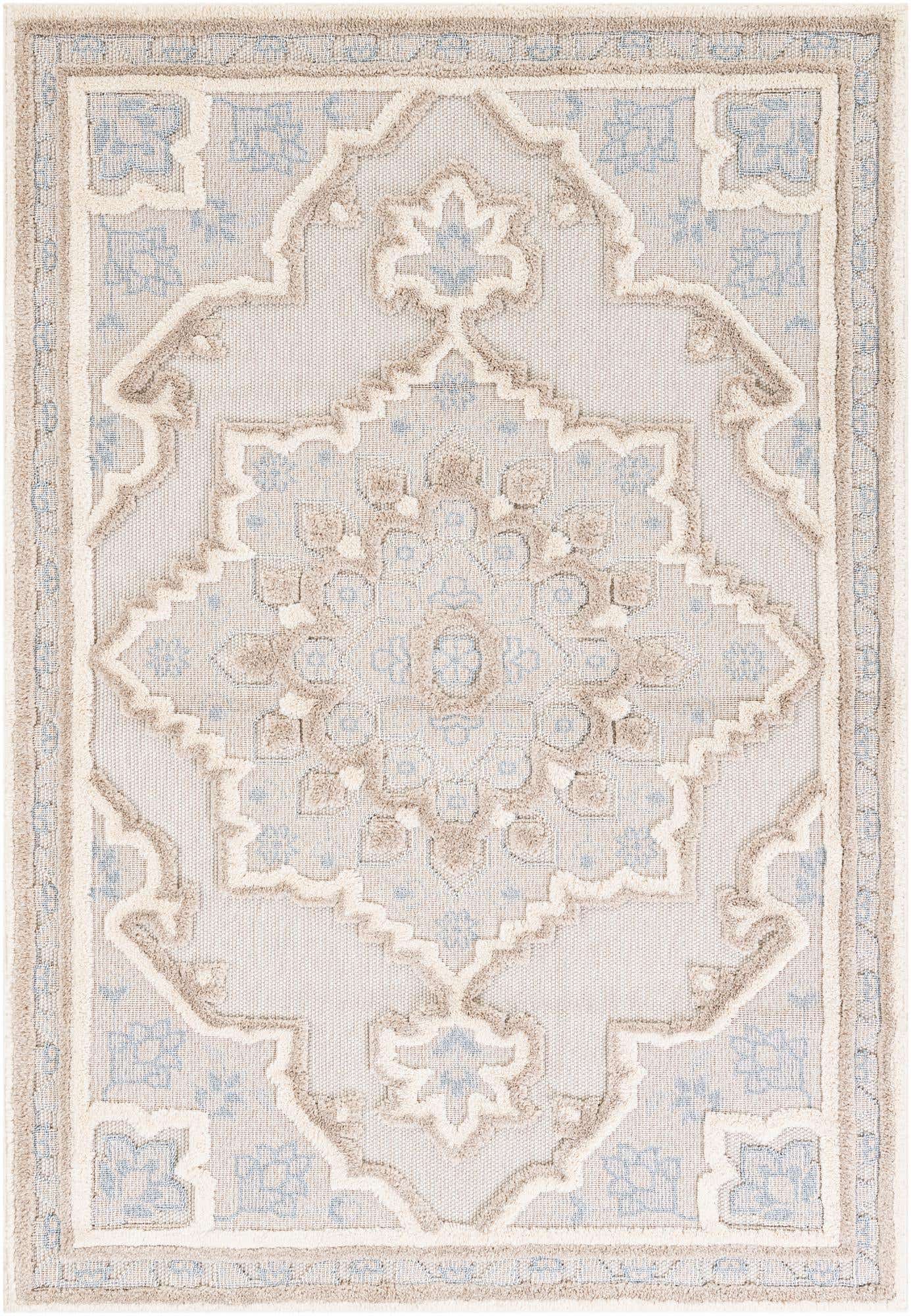 5' 2 x 7' 5 Easy-Clean Traditional Indoor / Outdoor Rug
