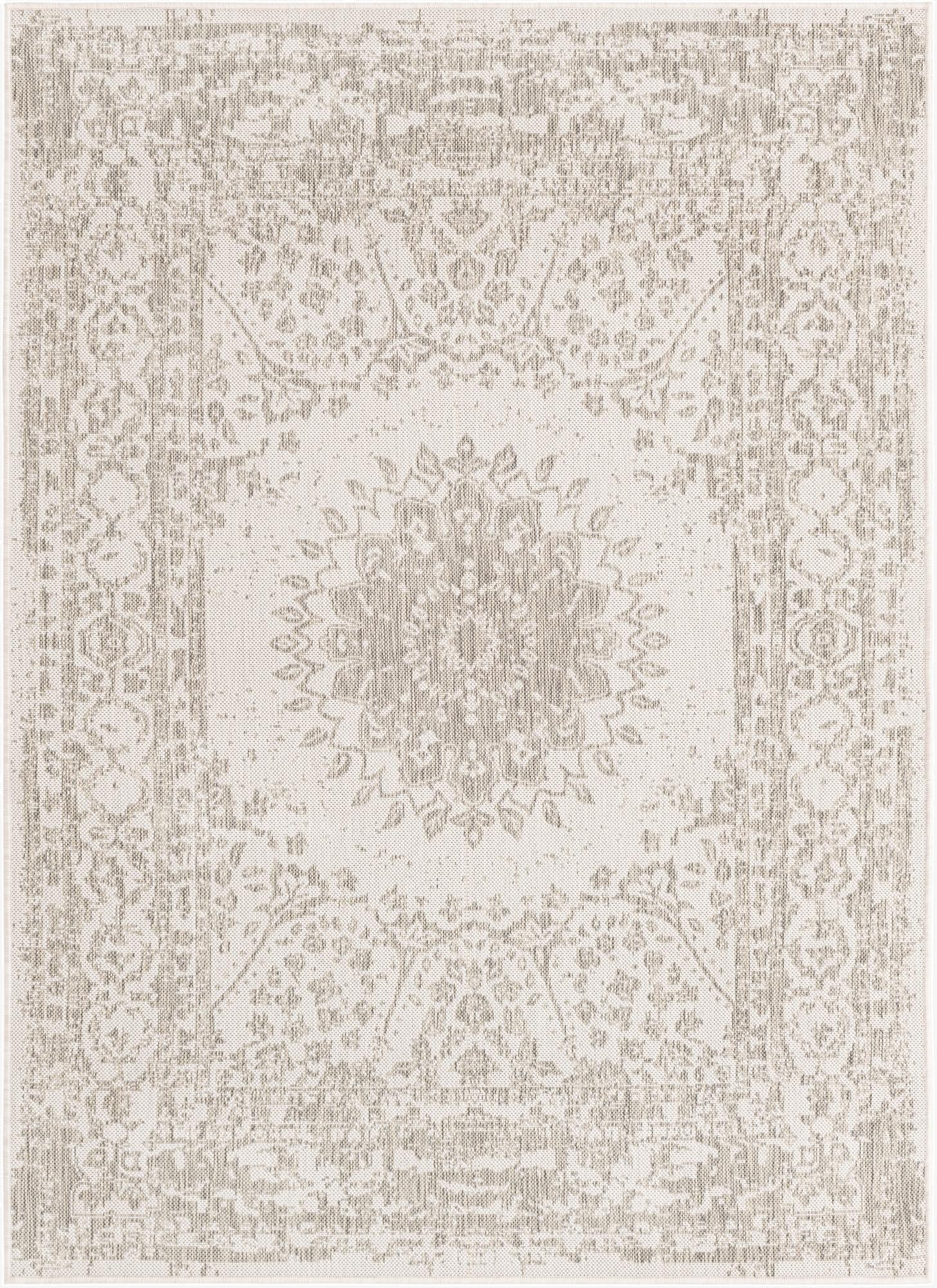Primary image 5' 3 x 7'  Washable Traditional Indoor / Outdoor Rug