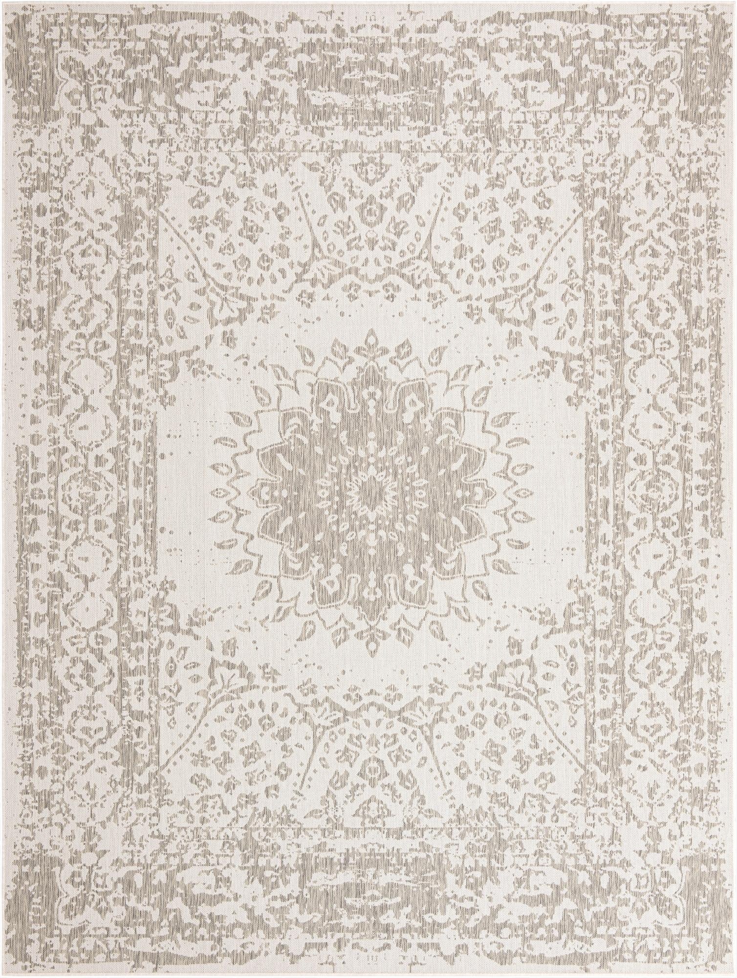 Primary image 9' x 12'  Washable Traditional Indoor / Outdoor Rug