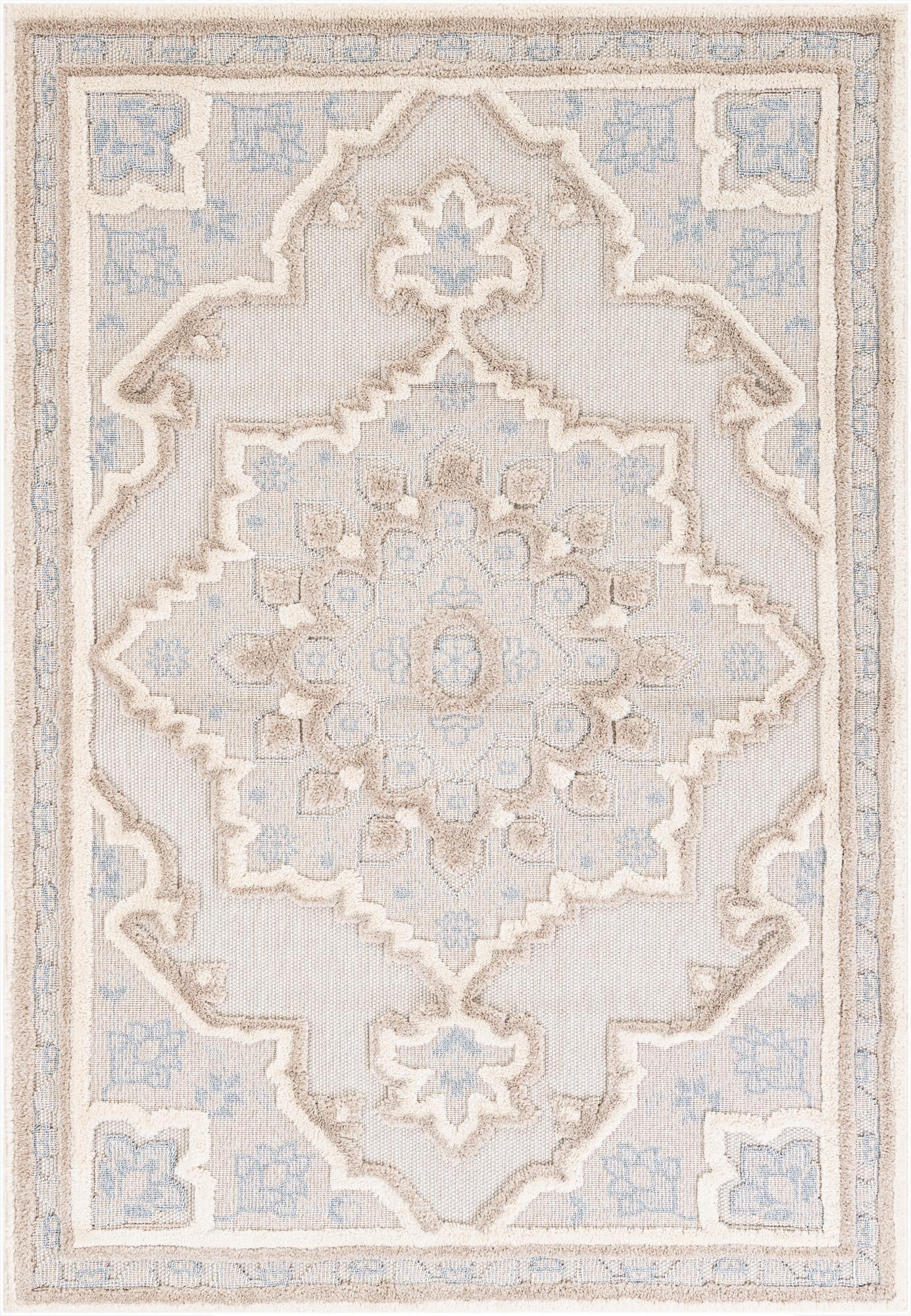 5' 2 x 7' 5  Washable Traditional Indoor / Outdoor Rug