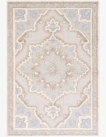 5' 2 x 7' 5 Easy-Clean Traditional Indoor / Outdoor Rug