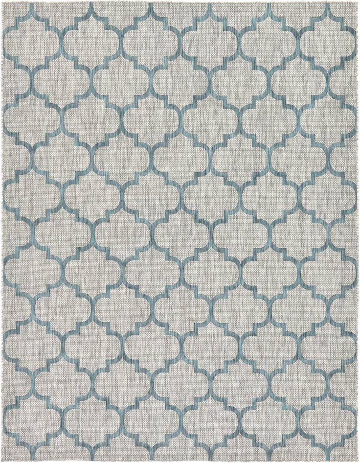 Detail image of 7' 10 x 11' Easy-Clean Trellis Indoor / Outdoor Rug