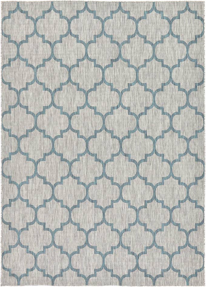 Detail image of 7' 10 x 11' Easy-Clean Trellis Indoor / Outdoor Rug