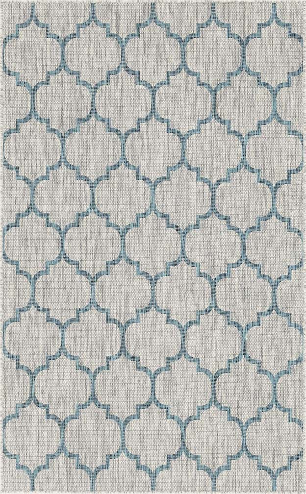 5' 3 x 8' Easy-Clean Trellis Indoor / Outdoor Rug