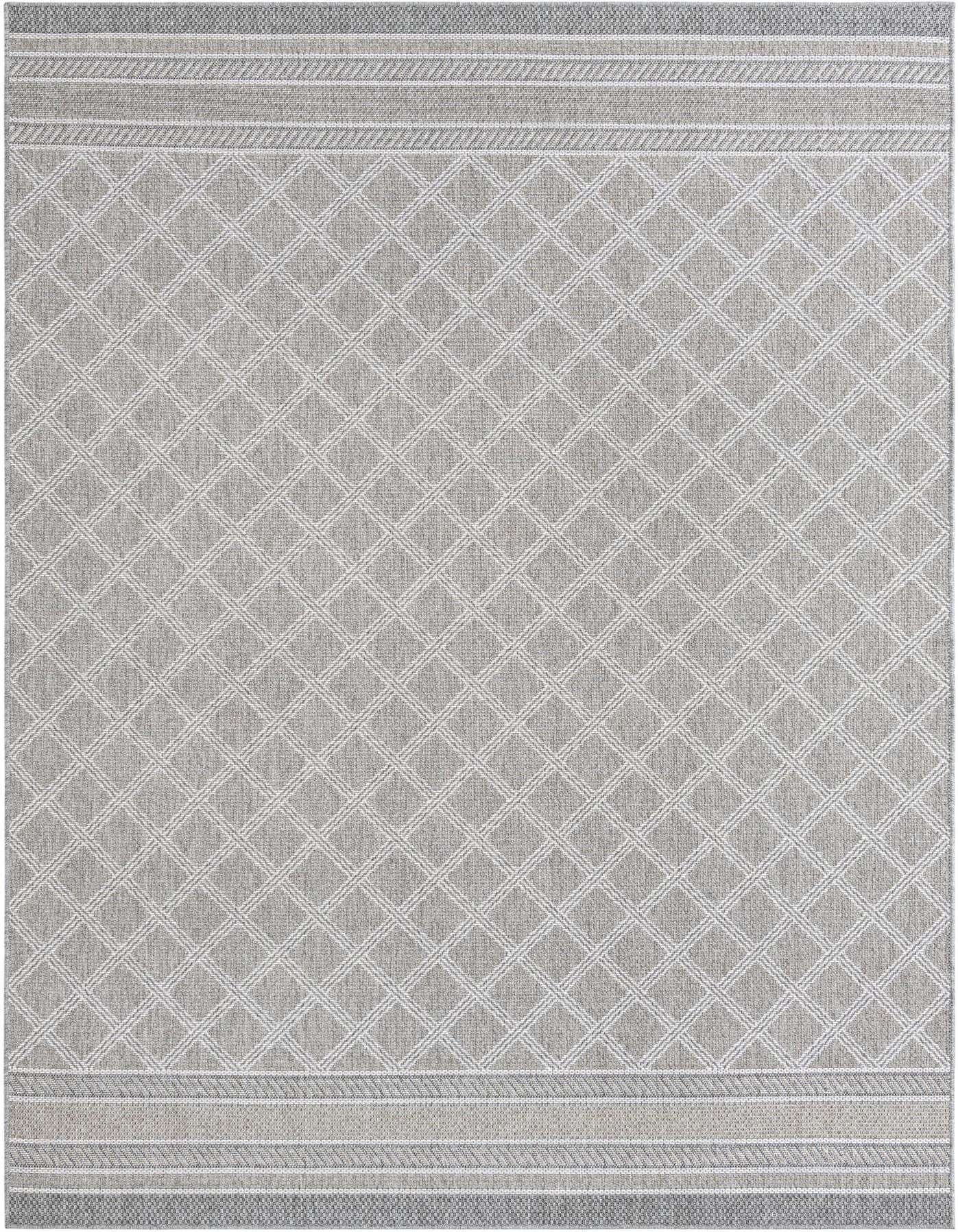 7' 1 x 10' Easy-Clean Trellis Indoor / Outdoor Rug