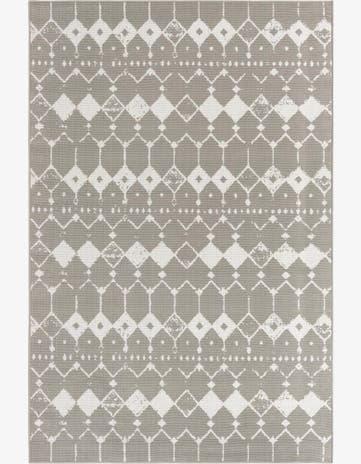 Gray Easy-Clean Trellis Indoor / Outdoor Rug