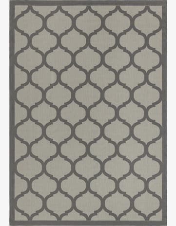 Gray Easy-Clean Trellis Indoor / Outdoor Rug