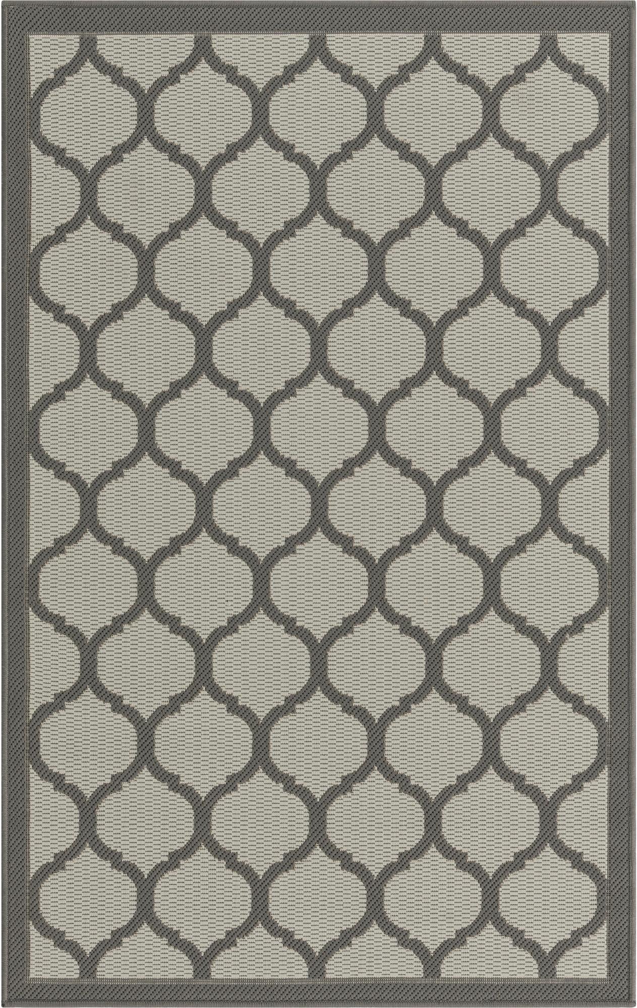 3' 3 x 5'  Washable Trellis Indoor / Outdoor Rug