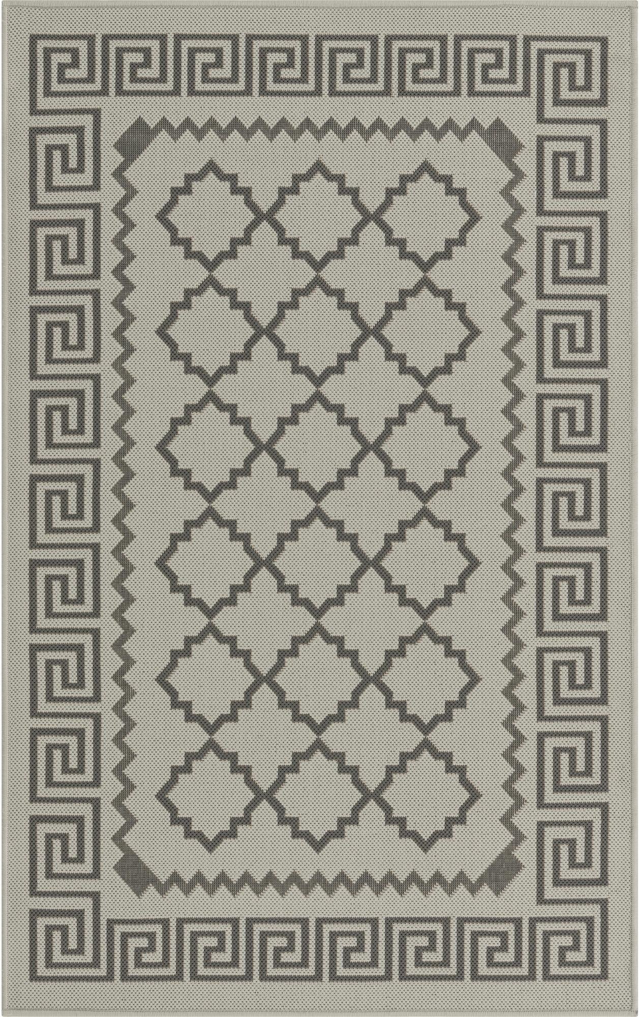 Primary image 3' 3 x 5'  Washable Trellis Indoor / Outdoor Rug