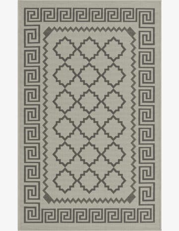 Gray Easy-Clean Trellis Indoor / Outdoor Rug