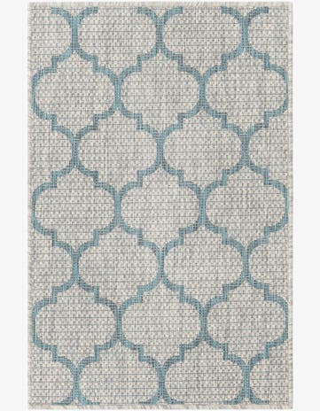 Gray Easy-Clean Trellis Indoor / Outdoor Rug