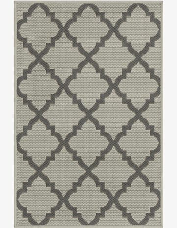 Gray Easy-Clean Trellis Indoor / Outdoor Rug